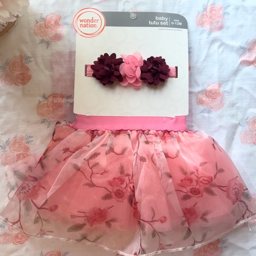 Wonder Nation Baby Tutu Pink Set Size 0–12M
